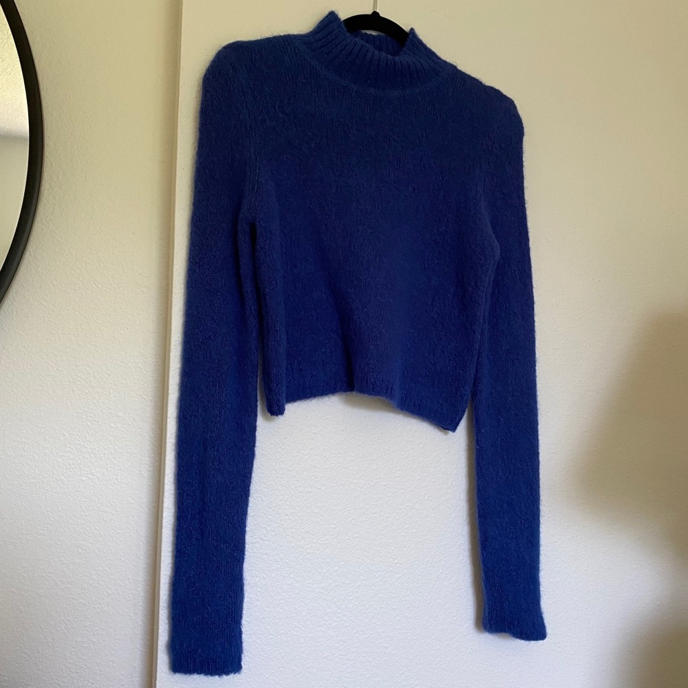 Vintage mohair mock neck crop sweater